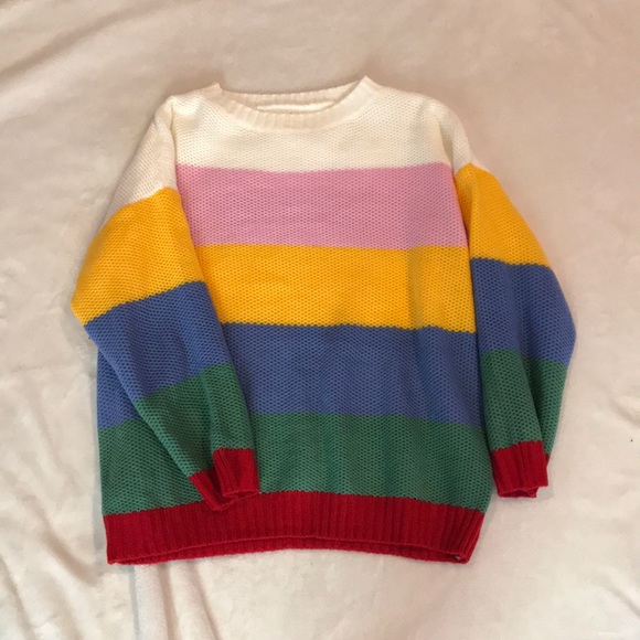 Sweaters - NWOT Rainbow knit sweater.